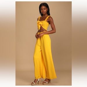Lulus Beneath the Sun two-piece set in Yellow/Marigold